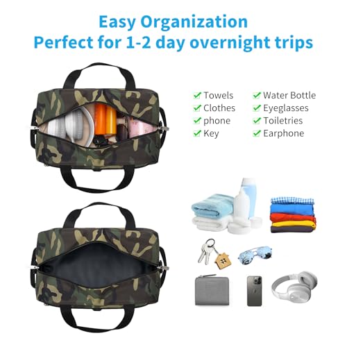 Image of Apenze Small Gym Bag 14 inch lightweight Carry On Mini Duffel Bag with D-Ring for Travel Sport - Camouflage