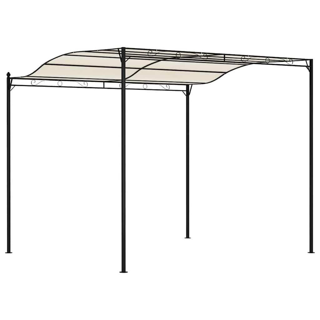 Gazebo in tessuto bianco crema con robusto telaio in acciaio e tetto in poliestere per protezione solare e comfort durante feste di famiglia, barbecue, picnic, campeggio