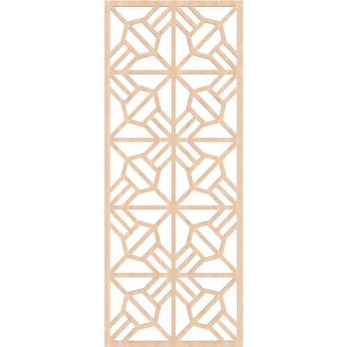 Image of 25 3 /8 inchW x 64 3 /8 inchH x 3 /8 inchT Auburn Decorative Fretwork Wood Wall Panels, Red Oak