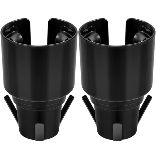 2 Pack Universal Golf Cart Cup Holder for 1 lb Portable Propane Heater, Fits 18-40 oz Water Bottles, Anti-Tip Design, Compatible with Yamaha, EZGO, and Club Car, Outdoor Essential Accessory, Black