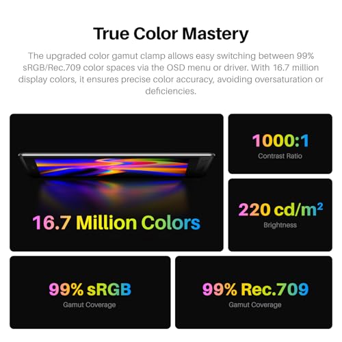 HUION Kamvas Pro 16 V2 Drawing Tablet with Screen 16K Levels PenTech 4.0 Battery-Free Pen, 15.6\" Full-Laminated, Smart Touch Bar & 6 Keys Art Tablet Work with Windows, Mac and Linux