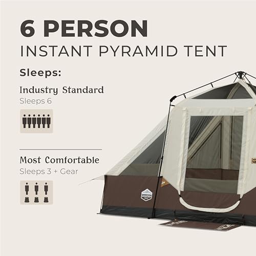 CORE Carpa Instantánea Cabin con Luces LED | Carpa Pop Up Grande para 6 Personas con Bolsas de Almacenamiento para Camping y Aventuras al Aire Libre miniatura 7