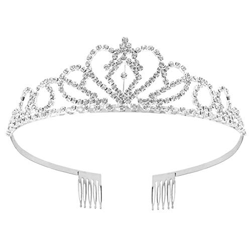 NODG Silver Tiaras for Girls Crystal Tiaras and Crowns for Women Girls Princess Elegant Crowns with Combs Women's Headbands Bridal Wedding Prom Birthday Party Headbands for Women