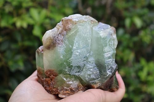 GAF TREASURES Extra Large Green Calcite Rough Natural Stones, Raw Calcite Green Crystals (1-2 Pounds)