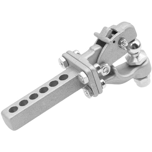 ShareGoo Metal Hitch Trailer Hook Simulation Climbing Tow Shackles Compatible with Traxxas TRX-4 90046 90047 SCX10 1:10 RC Crawler Car,Sliver