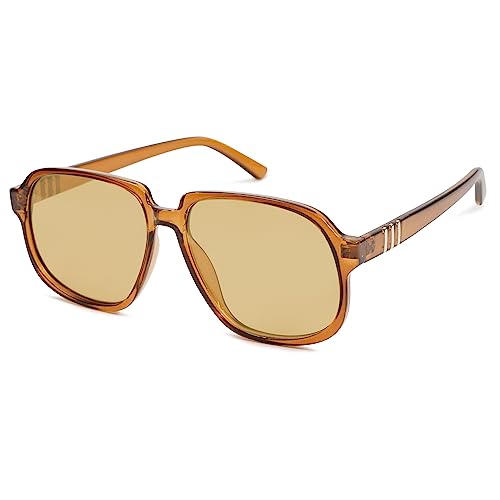 SOJOS Retro Vintage Square Polarized Sunglasses for Women Men 70s 80s Oversized Shades SJ22723