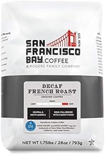 San Francisco Bay Coffee Coffee DECAF French Roast Ground Coffee, 28 oz Bag, Dark Roast, Swiss Water Process Decaffeinated