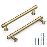 KNOKLOCK 10 Pack Champagne Bronze Cabinet Pulls 5 Inch(128mm) Cabinet Hardware Kitchen Cabinet Handles for Bathroom Drawer Pulls Dresser Pulls 2306