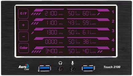 Aerocool Touch2100 display showing red backlight