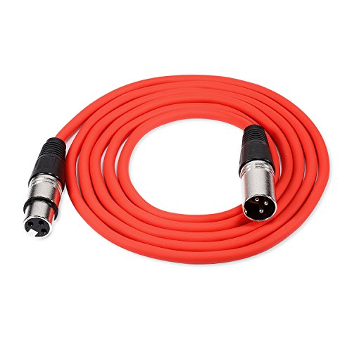 Neewer 6 Pack 3 feet/1m Mic Cable Cord, XLR Male to XLR Female Microphone Audio Colored Snake Cables (Purple/Red/Blue/Orange/Yellow/Green)