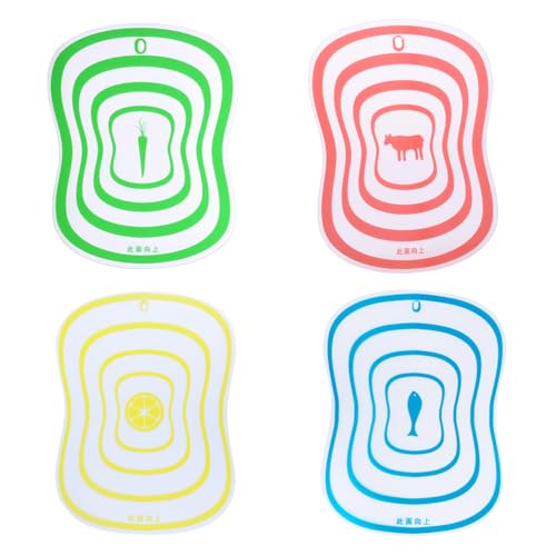 Zerodeko 4 Pack Anti-Slip Cutting Boards Flexible Plastic Chopping Boards 7.87 X 5.82 X 0.07 in Portable Cutting Board Set for Kitchen Food Prep Fruit Camping Picnic