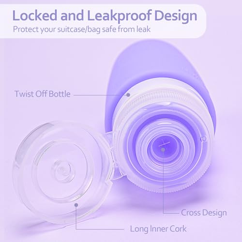 3oz Travel Bottles for Toiletries, Gym, TSA-Approved, Leak-Proof Silicone Squeezable Containers, Perfect for Business or Personal Essentials (BPA-Free)4