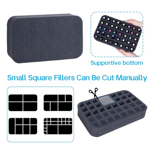 Image of 2 Pack Nail Polish Organizer Holder Foam Pad with Slots for Storage 80 Bottles (15ml /0.5fl.oz) Nail Polish or Essential Oil Tray for Drawers Black