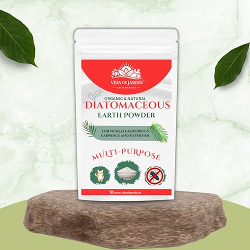 Image of Organic Diatomaceous Earth Powder, Multi-Purpose Pest Control for Ticks, Fleas, Bedbugs, Earwigs and Silverfish (1800 g, pack of 2)