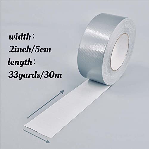 Image of Multi Purpose White Duct Tape 2 Inch X 33 Yards, Heavy Duty Strong Adhesive Tape, No Residue, Waterproof All Weather, Tear by Hand, Industrial Repairs
