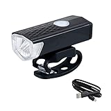 Jualyue Bike Headlight 300 Lumens USB Rechargeable Bike Headlight with 3 Modes Waterproof Front Light - Black