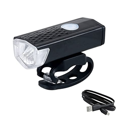 Jualyue Bike Headlight 300 Lumens USB Rechargeable Bike Headlight with 3 Modes Waterproof Front Light - Black