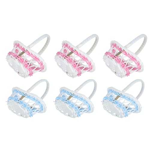 DEARMAMY Kleiner Handgewebte Aufbewahrungskörbe 6 Stück Tragbare...