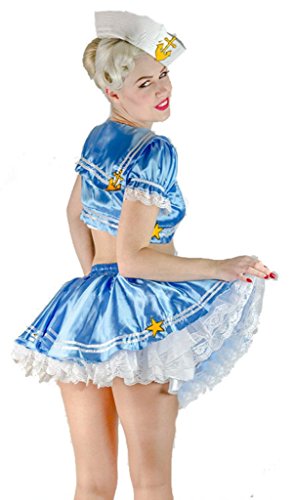 Costume sexy femme bleu S-M : la tenue glamour pour une soirée inoubliable