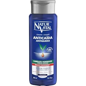 NaturVital – Champú Anticaída, Sin Parabenos, Colorantes ni Siliconas, Champú Natural para Cabellos Normales, Estimula el Crecimiento del Cabello, para Hombres y Mujeres, 300ml