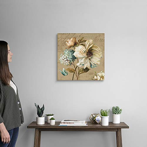 Marche De Fleurs Blue Ii Canvas Wall Art Print, Floral Artwork #TOP1