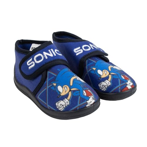 CERDÁ LIFE'S LITTLE MOMENTS | Zapatillas de Casa Media Bota Sonic – Cómodas y Antideslizantes – Diseño Divertido y Rápido para Fans del Erizo Azul