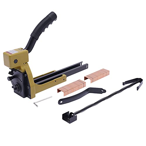 LIAPDG Carton Stapler, Adjustable Industrial Heavy Duty Cardboard Stapler Portable Corrugated Carton Staple Gun Capacity 50 Pcs Crown 34.7 Mm/(1-3/8 Inch) Leg Length 18 Mm(3/4 Inch)