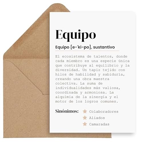 CONTRAXT Tarjeta regalo original para compañeros de trabajo. Regalos originales para equipos compañeros de trabajo compis colegas amigo amiga hombre o mujer (Equipo)