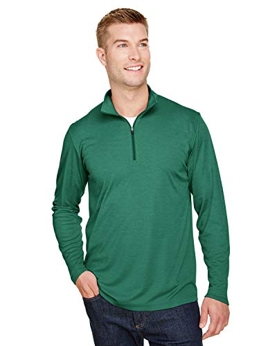 Team 365 Men's Zone Sonic Heather Performance Quarter-Zip M SP FOREST HTHR