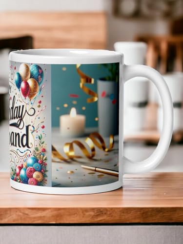 Image of Better Gift Flowers Happy Birthday Husband Mug, Round Shaped Multicolor Themed Coffee Mugs, Mug for Gifting, Gifting Items for Family, Friends & Closed Ones