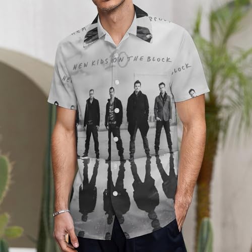 New Kids Music On The Block Shirt A Short Sleeved Shirt Button Down Shirts V Neck Short Sleeved Leisure Fresh Tee4