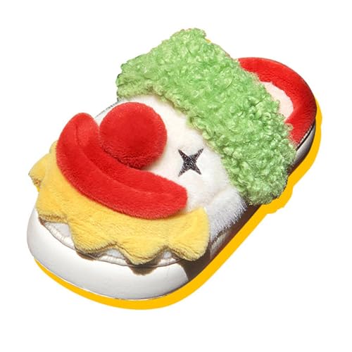 Fuzzy Slippers Funny Gift Thick Sole Clown Warm Slippers for Indoor Living Room (1 Pair)