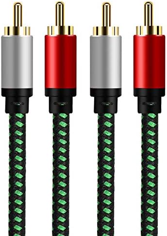 RCA Cable 3m,OvagYeng 2Rca Male to 2-RCA Male Audio Stereo Subwoofer Cable [Hi-Fi Sound] Nylon-Braided Auxiliary Audio Cord for Home Theater, HDTV, Amplifiers, Hi-Fi Systems,Speakers and More