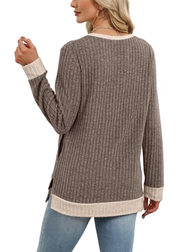 Image of Sampeel Long Sleeve Shirts for Women Tunic Sweaters Fall Fashion Outfits | Sweaters for Women, Early Fall Fashion Must Haves 2026, Long Tunic Tops, Vacation Outfits, Autumn, Plus Size Blouses