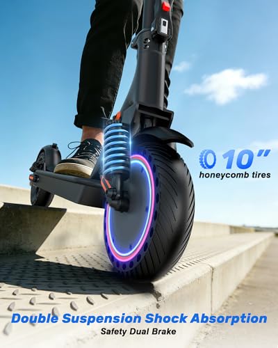 Image of NAVIC Adult Electric Scooter, Folding E Scooter with 350W /500W /750W Powerful Motor, 8.5 inch /10 inch /14'' Solid Tires, 22 /19 /16Mph, 19-31 Miles Max Range, Commuting Scooters with Dual Brakes System, APP