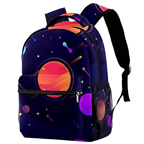 Sac à dos d'école multicolore espace grand sac à livres mixte
