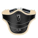 ExionPro Forro grueso para el ombligo con elástico azul marino y líneas blancas, 115 cm, acolchado de piel de oveja, color negro