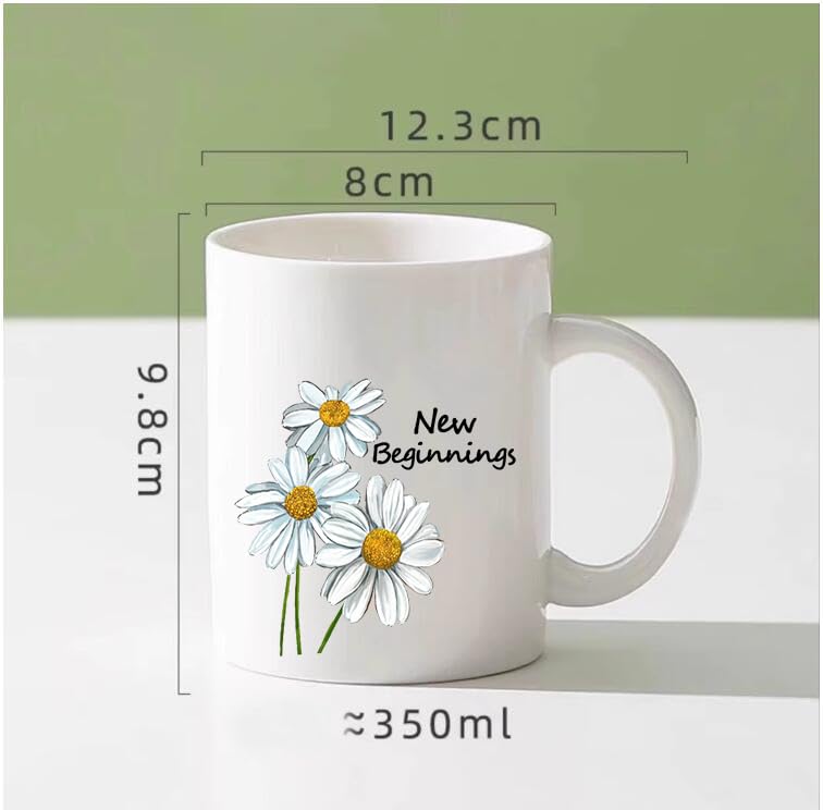 MKISHINE New Beginnings Gifts Cards Crystal Keychain Daisy White Coffee Mug for New Job,Going Away,Farewell,Goodbye - Image 4