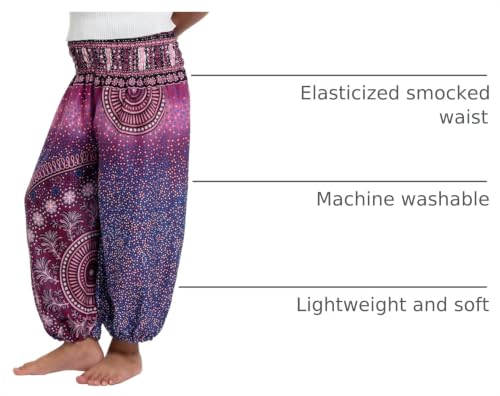 Image of Unisex Little Kids Yoga Trousers Bohemian Beach Pants Baggy Harem Activewear for Boys and Girls Age 3-10