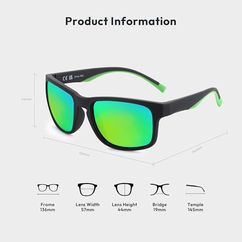 Image of ZENOTTIC Sports Polarized Sunglasses Men: UV400 Flexible Unbreakable Frame