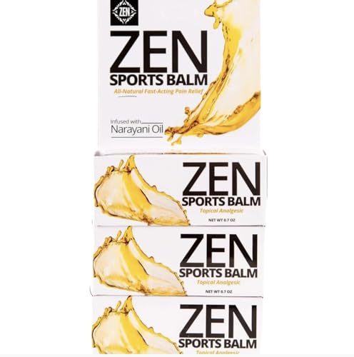 ZEN Sports Balm with Narayani Oil- Cramps Backaches and Other Workout & Exercise Injuries Fast-Acting (Pack of 3)