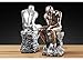 LECMACY Thinker Statue in Premium Cold Cast Retro Bronze- 9.64-Inch Premium Grade Collectible Figurine Design Rodin's The Thinker Inspired Decorative Statue, 5.51''Lx4.13''Wx9.64''H (Silver)