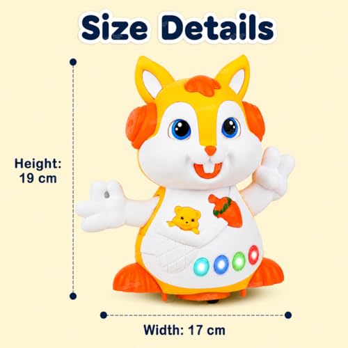 Image of Zest 4 Toyz Musical Toy for Kids with Lights and Music Dancing Squirrel Walking Motion Swaying Hands Blinking Eyes Battery Operated Sound Toy for Boys & Girls Age 3+ (Random Color)
