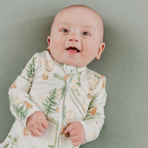 Image of Copper Pearl Bamboo Zip-Up Footie Pajamas - Buttery Soft Sleep and Play Footies for Boys and Girls