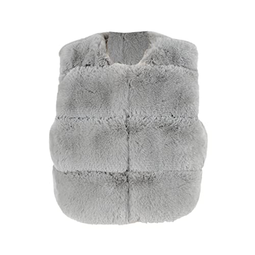 Little Girls Faux Fur Vest Waistcoat Warm Sleeveless Cardigans Fuzzy Lightweight Fur Jacket Outwear for 2-7 Years