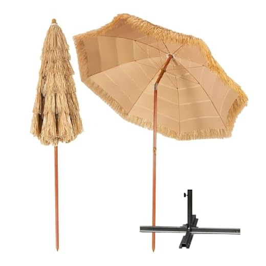 Portable Tropical Straw Shade Umbrella