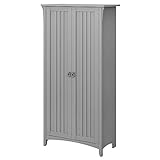 Bush Furniture Salinas Tall Storage Cabinet with Doors in Cape Cod Gray