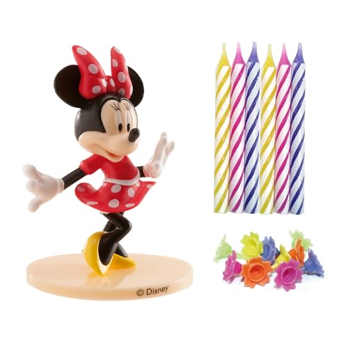 dekora | Velas de aniversário decorativas sem aroma | kit de PVC Minnie Mosuse com 10 velas para bolos | design atraente