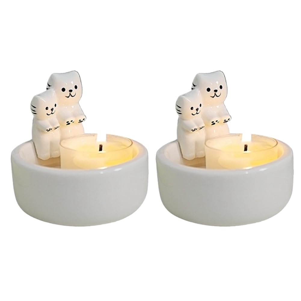 Bougeoir chat de couple en chandelier décoratif pour bougie d'aromathérapie