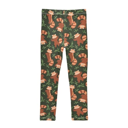 Girls Basic Leggings Baby Girls Pants Red Pandas Soft Footless Stretchy Tights Pants 4-10Y2